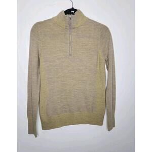 Patagonia Merino Wool Tan Half-Zip Sweater